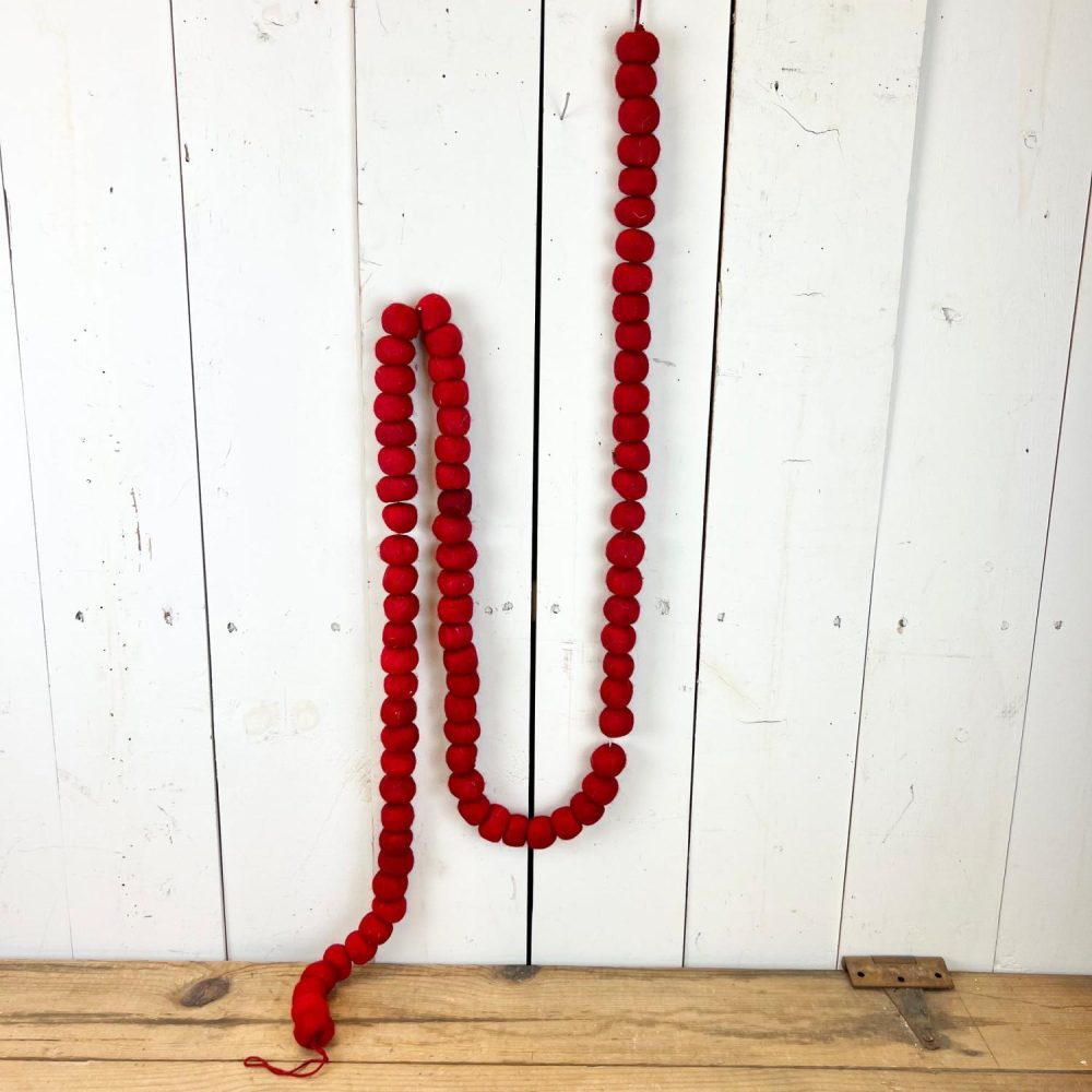 Bead Garlands | Red Wool Felt Bead Garland Bead Garlands Bead Garlands