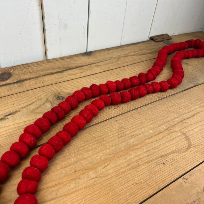 Bead Garlands | Red Wool Felt Bead Garland Bead Garlands Bead Garlands