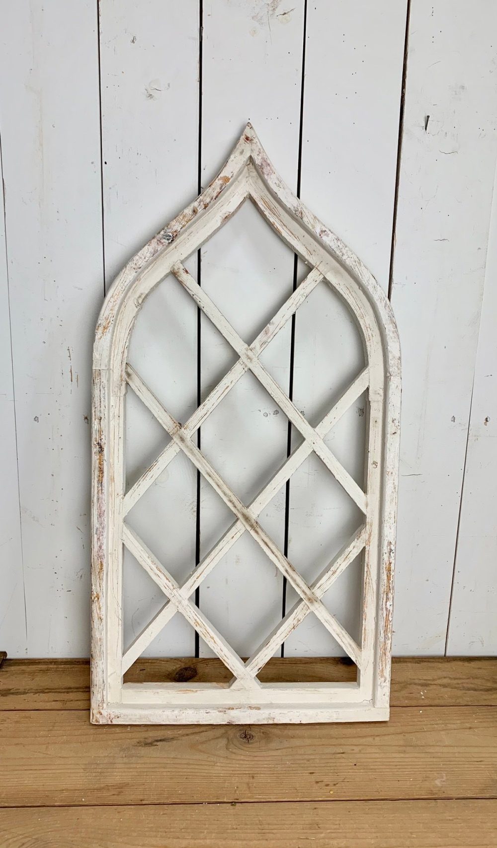 Church Windows | White Distressed Criss Cross Church Window Church Windows Church Windows