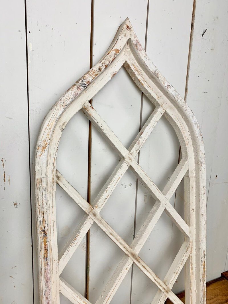 Church Windows | White Distressed Criss Cross Church Window Church Windows Church Windows