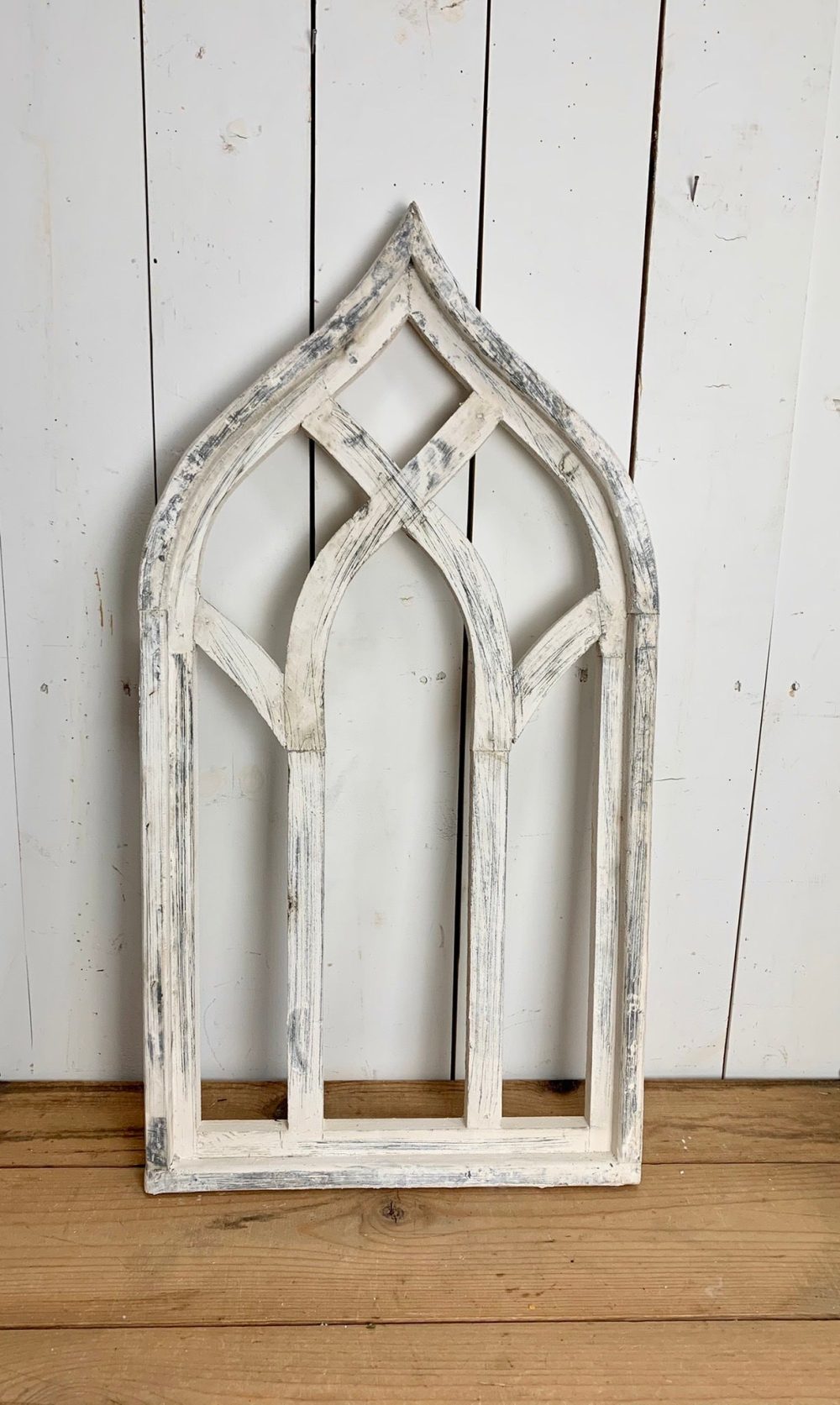 Church Windows | White Distressed Pointed Church Window Church Windows Church Windows