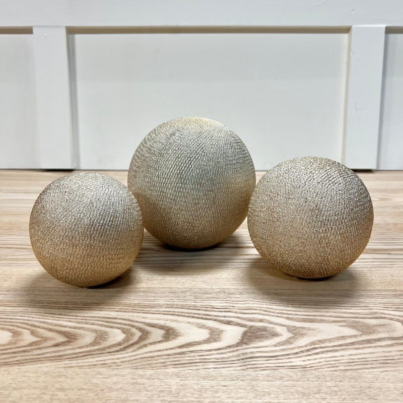 Decorative Objects | Ceramic Champagne Orbs – Set of 3 Decorative Objects Decorative Objects