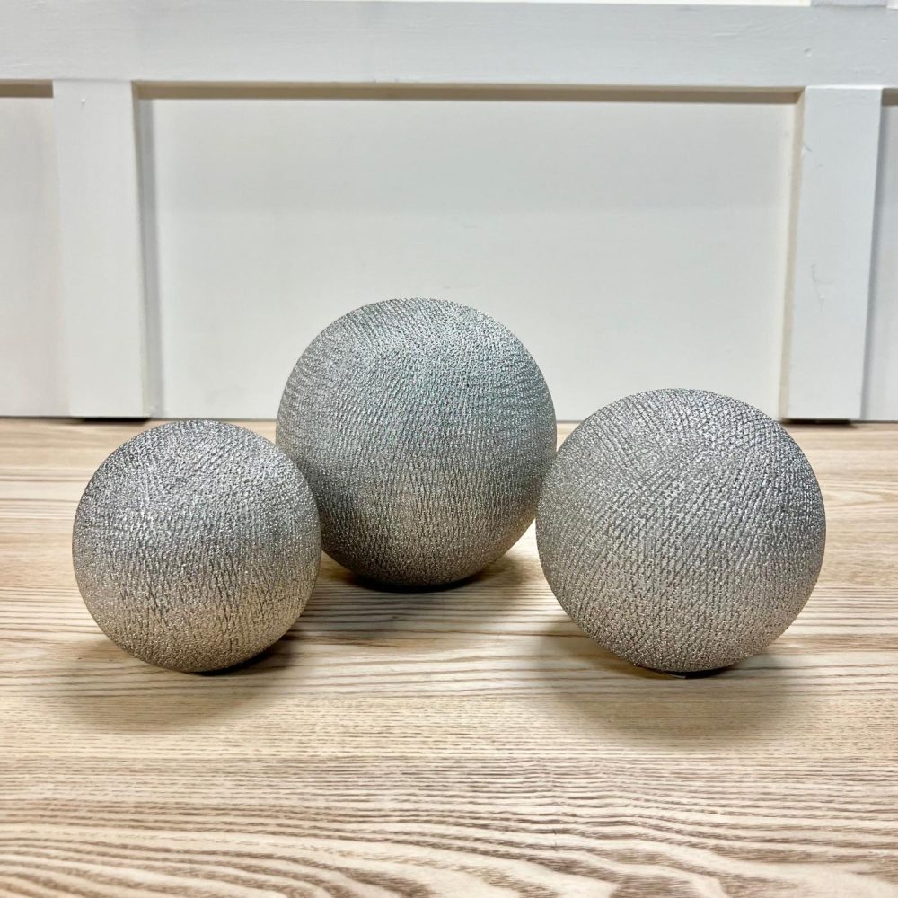 Decorative Objects | Ceramic Silver Orbs – Set of 3 Decorative Objects Decorative Objects