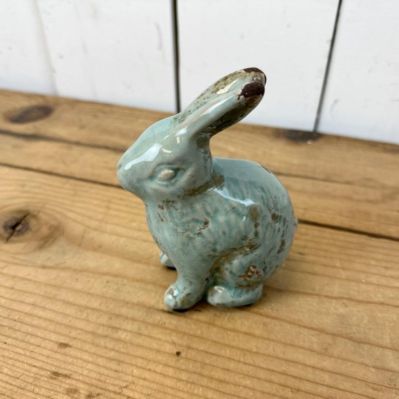 Decorative Objects | Distressed Teal Bunny Decorative Objects Decorative Objects