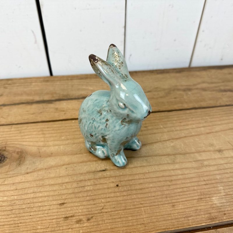 Decorative Objects | Distressed Teal Bunny Decorative Objects Decorative Objects