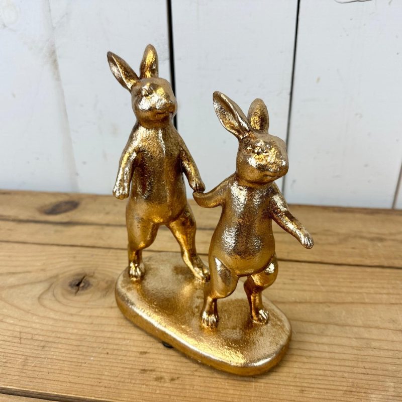 Decorative Objects | Gold Bunnies Holding Hands Decorative Objects Decorative Objects