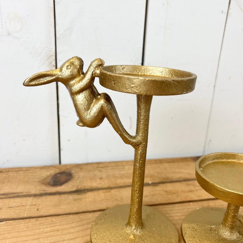 Decorative Objects | Set of 2 Gold Bunny Candleholders Decorative Objects Decorative Objects