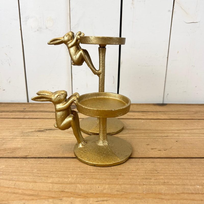 Decorative Objects | Set of 2 Gold Bunny Candleholders Decorative Objects Decorative Objects