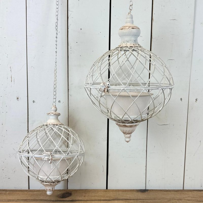 Decorative Objects | White Sphere Hanging Planters Decorative Objects Decorative Objects