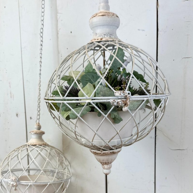 Decorative Objects | White Sphere Hanging Planters Decorative Objects Decorative Objects