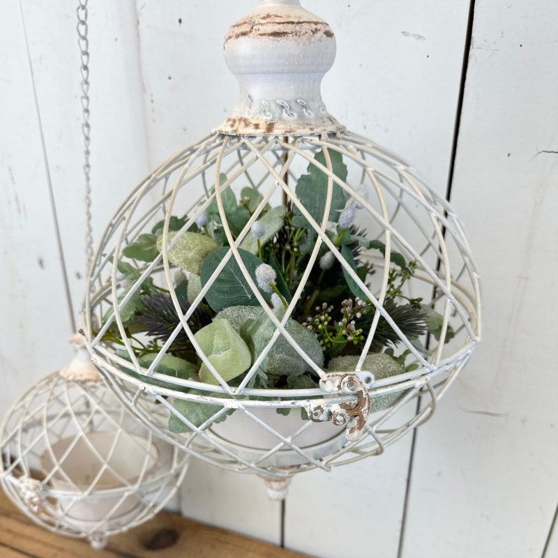 Decorative Objects | White Sphere Hanging Planters Decorative Objects Decorative Objects