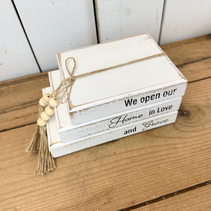 Decorative Objects | Wood Book Stacks With Sayings Decorative Objects Decorative Objects