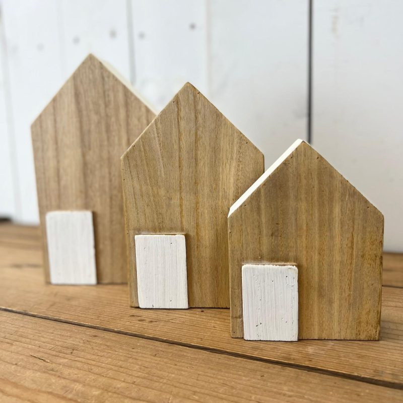 Decorative Objects | Wood Houses – Set of Three Decorative Objects Decorative Objects