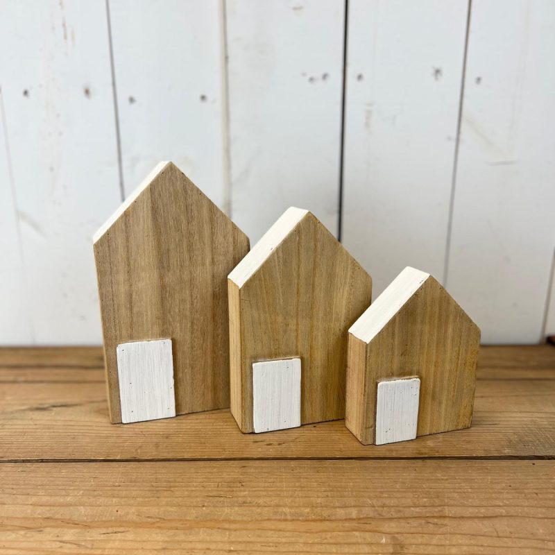 Decorative Objects | Wood Houses – Set of Three Decorative Objects Decorative Objects