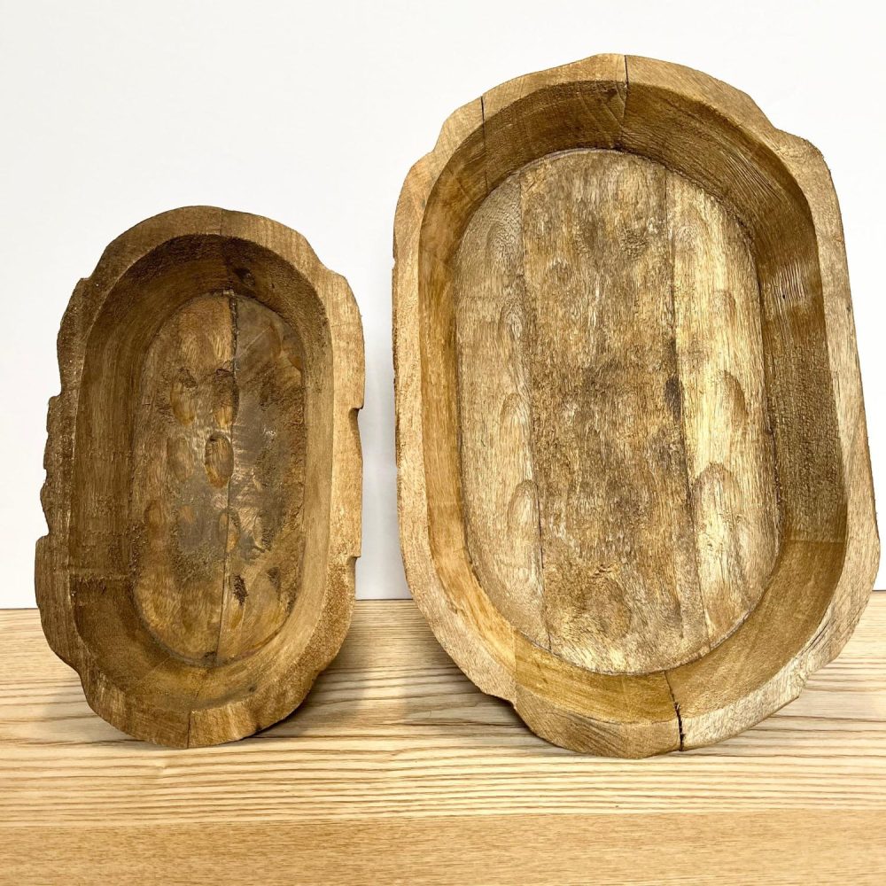 Dough Bowls | Wooden Oblong Dough Bowl – Two Sizes Dough Bowls Dough Bowls