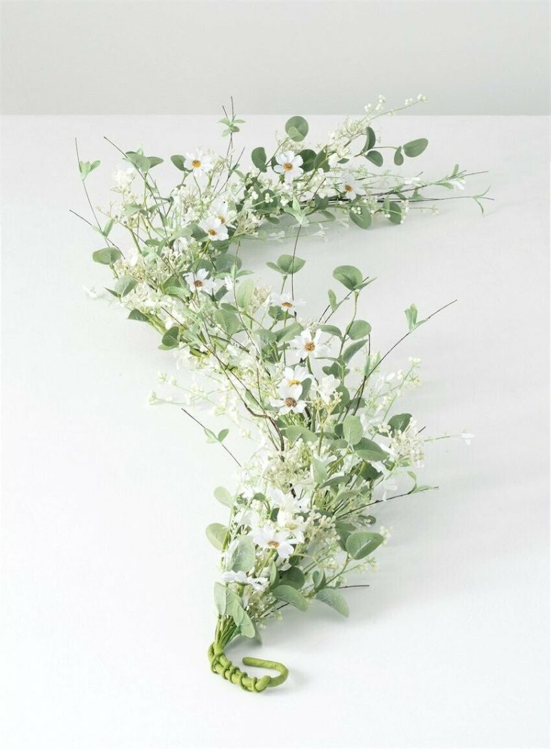 Garlands | Daisy Eucalyptus Garland Florals & Greenery Garlands