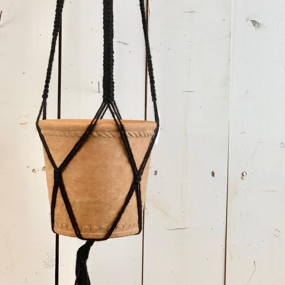 Macrame | Black Crisscross Plant Hanger Home Decor Macrame