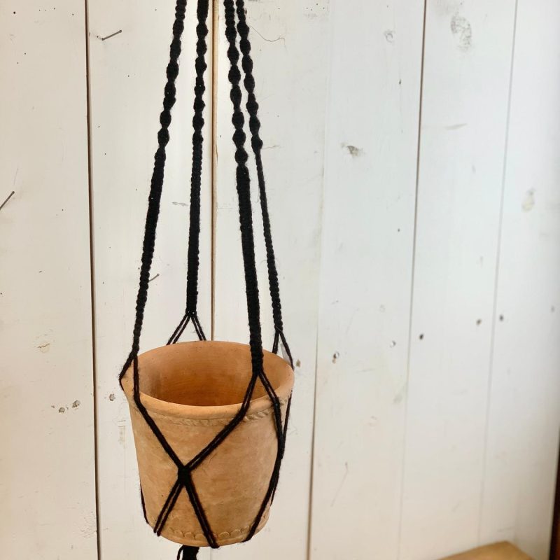 Macrame | Black Crisscross Plant Hanger Home Decor Macrame