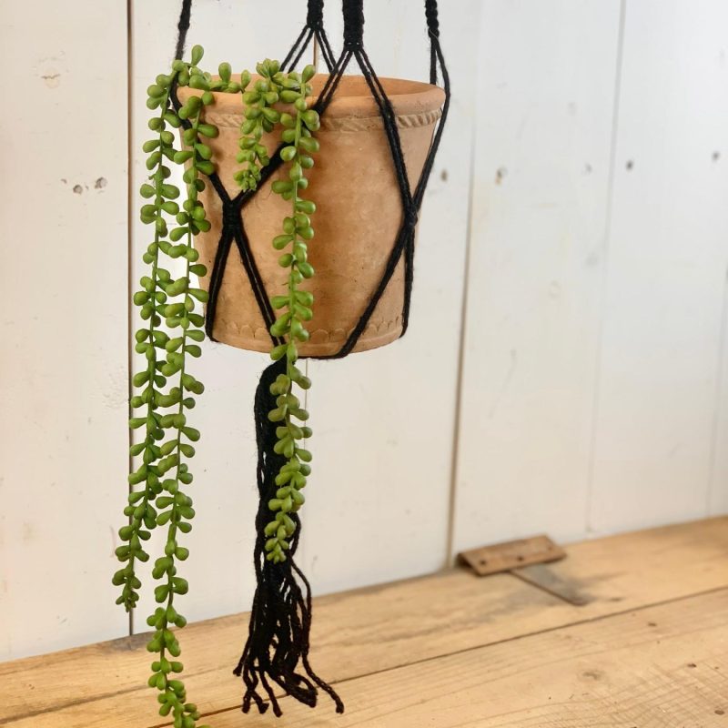 Macrame | Black Crisscross Plant Hanger Home Decor Macrame