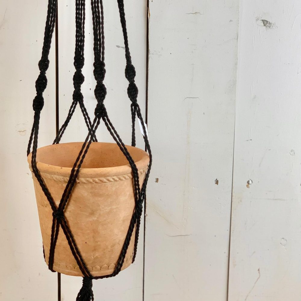 Macrame | Black Macramé Hanger Home Decor Macrame