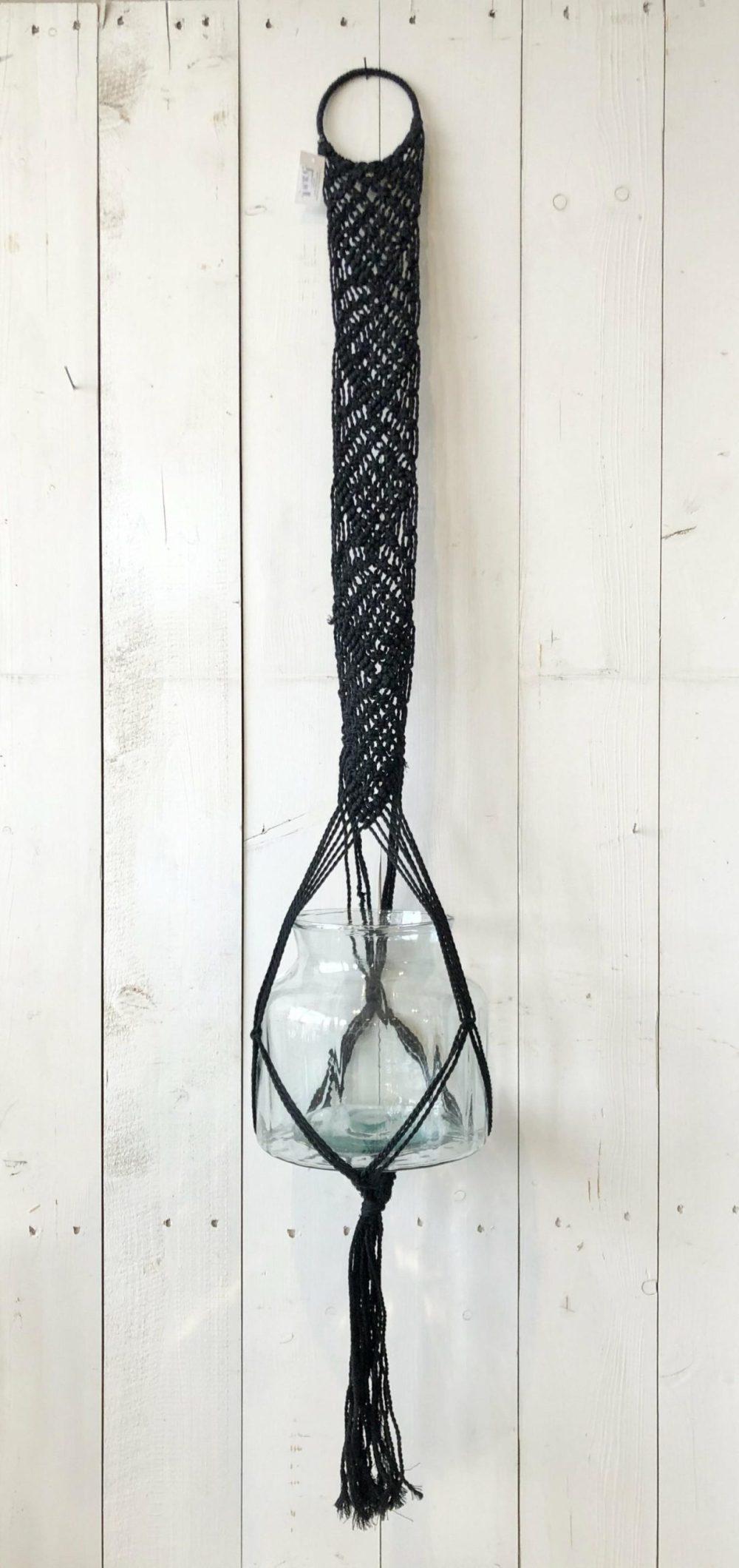 Macrame | Black Macrame Hanger Home Decor Macrame