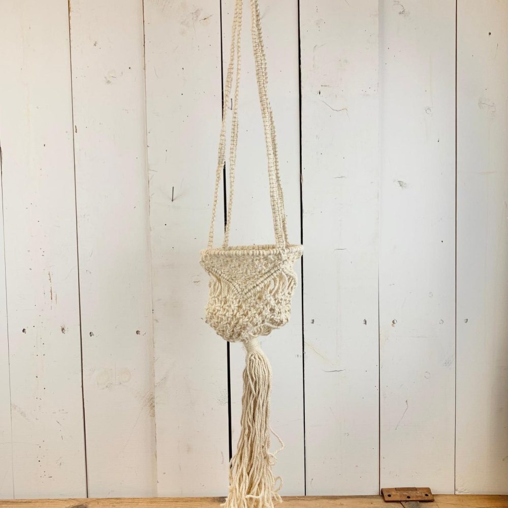 Macrame | Ivory Macramé Basket Hanger Home Decor Macrame