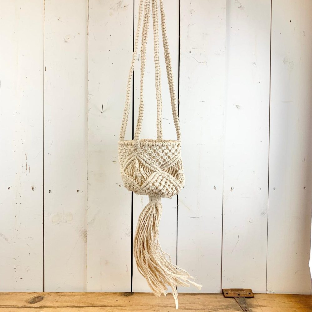 Macrame | Ivory Macramé Basket Hanger Home Decor Macrame