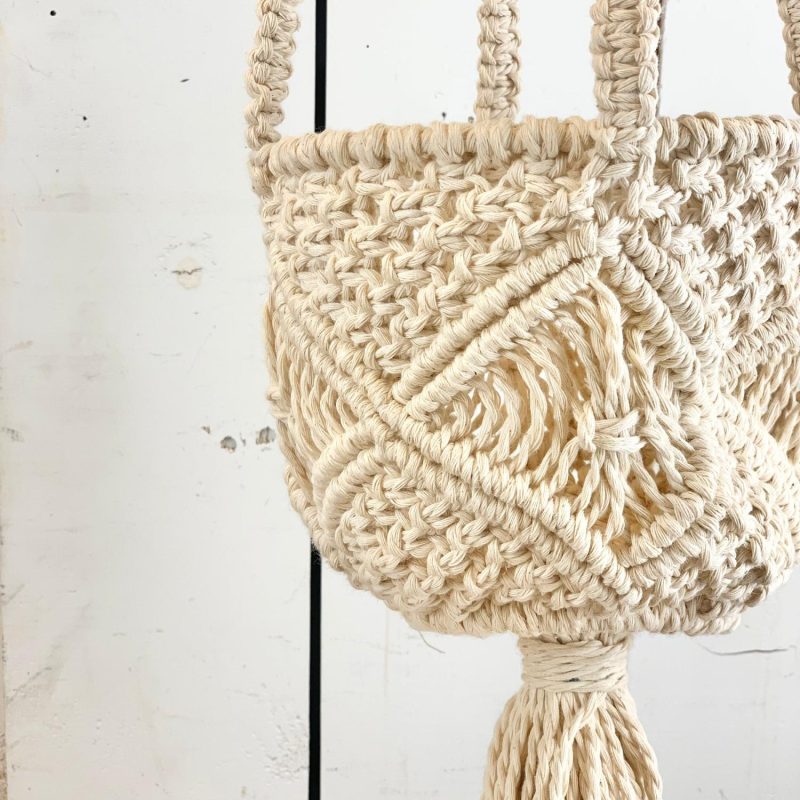 Macrame | Ivory Macramé Basket Hanger Home Decor Macrame