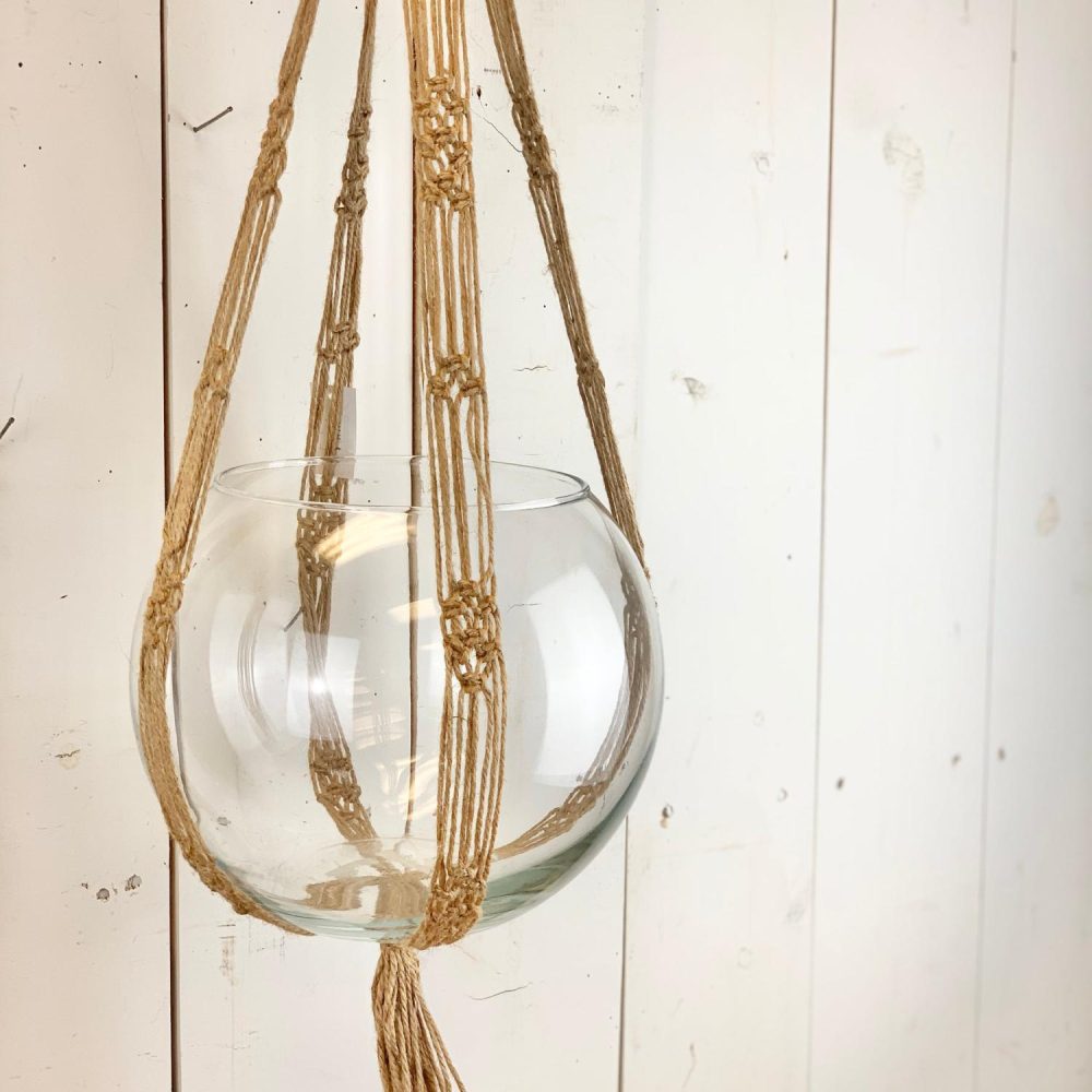 Macrame | Tan Macramé Hanger Home Decor Macrame