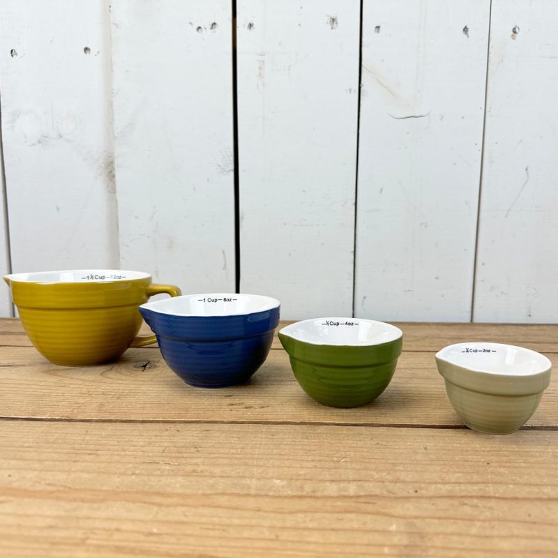 Measuring Cups | Mustard, Blue, and Green Measuring Cup Set Kitchen Measuring Cups