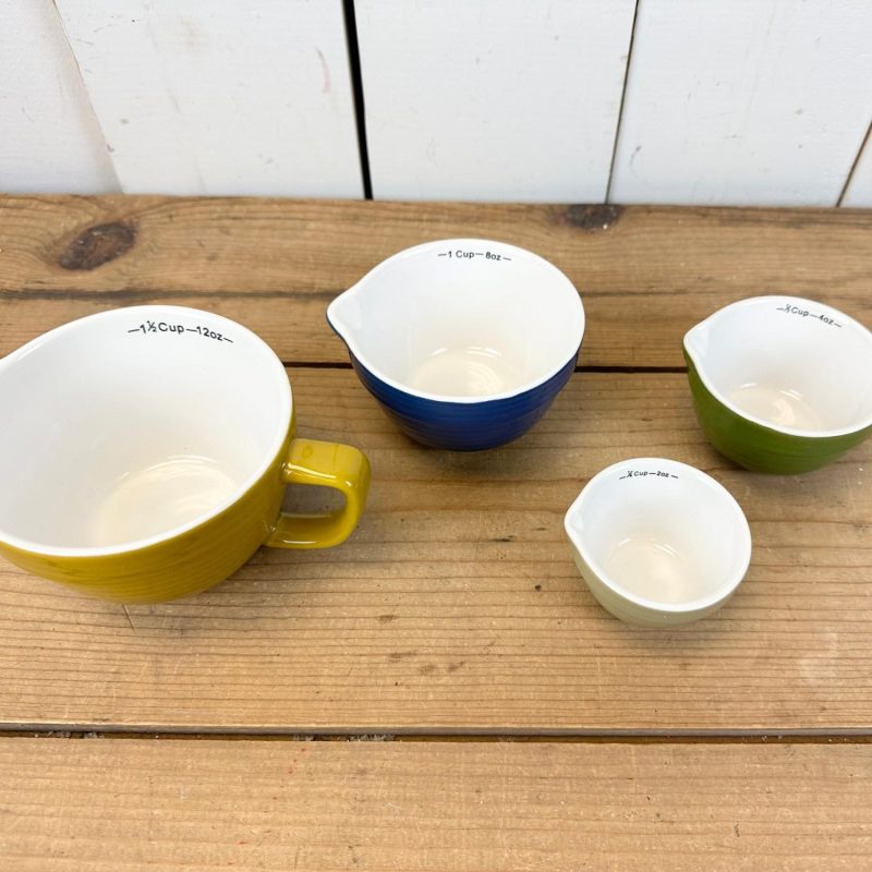 Measuring Cups | Mustard, Blue, and Green Measuring Cup Set Kitchen Measuring Cups