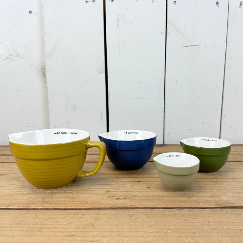 Measuring Cups | Mustard, Blue, and Green Measuring Cup Set Kitchen Measuring Cups