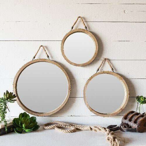 Mirrors | Wood Framed Mirrors Set of three Mirrors Mirrors