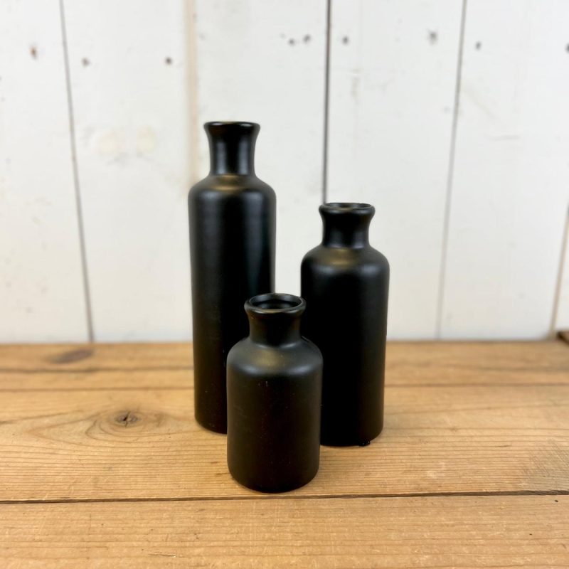 Pottery | Black Bottle Vases Home Decor Pottery