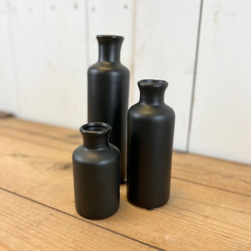 Pottery | Black Bottle Vases Home Decor Pottery