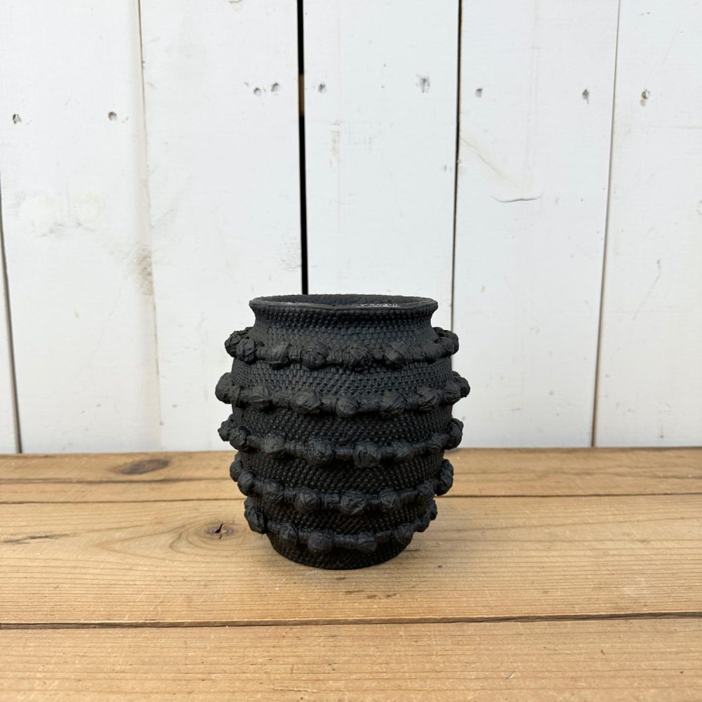 Pottery | Black Knotted Vase Home Decor Pottery