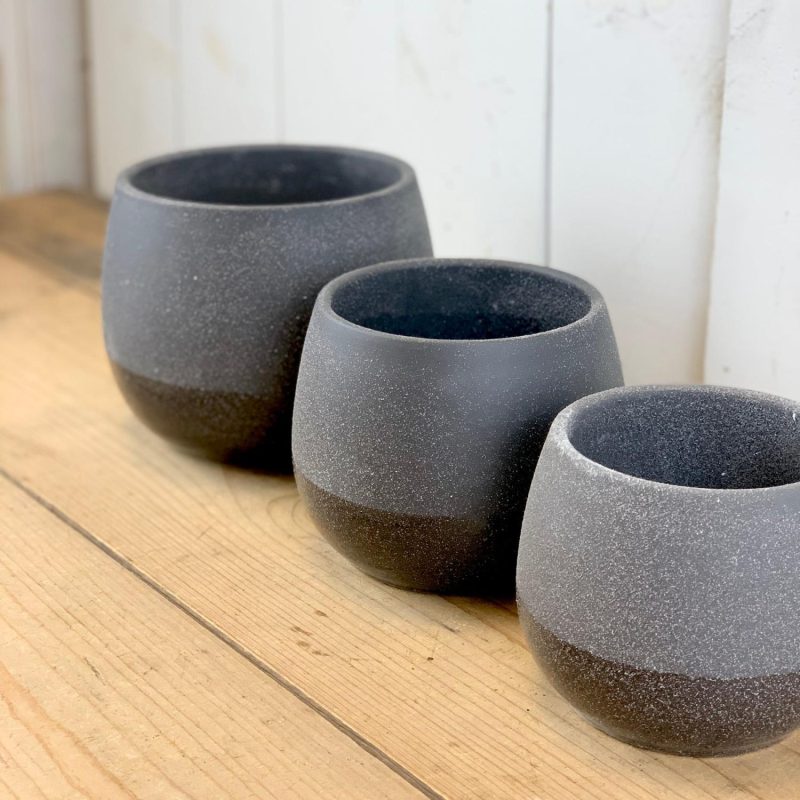 Pottery | Black Speckled Two-Toned Pots Home Decor Pottery