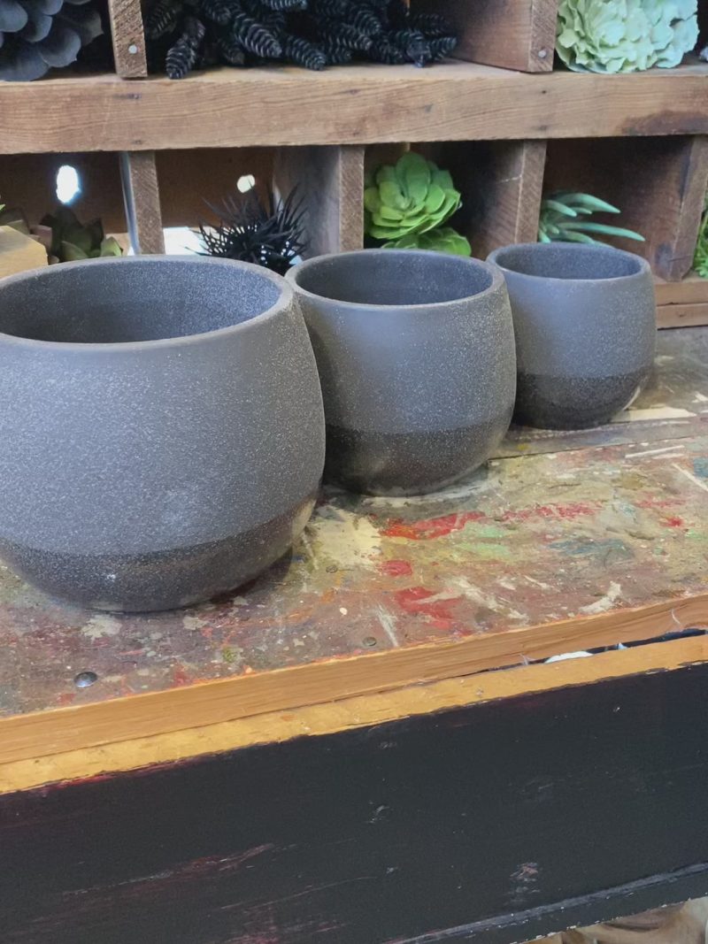 Pottery | Black Speckled Two-Toned Pots Home Decor Pottery