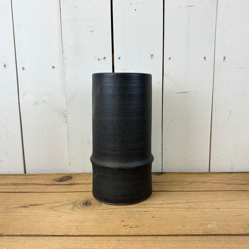 Pottery | Black Textured Canister Vases Home Decor Pottery