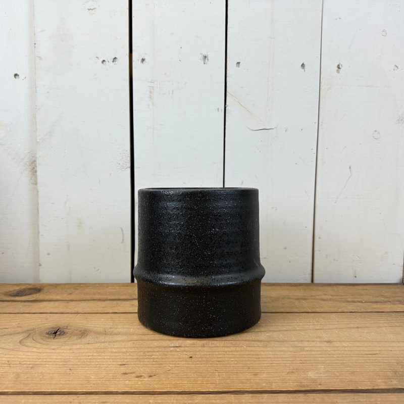 Pottery | Black Textured Canister Vases Home Decor Pottery