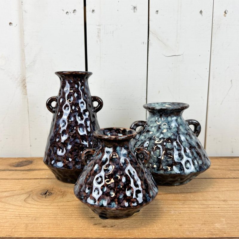 Pottery | Blue/Purple Vases with Handles Home Decor Pottery