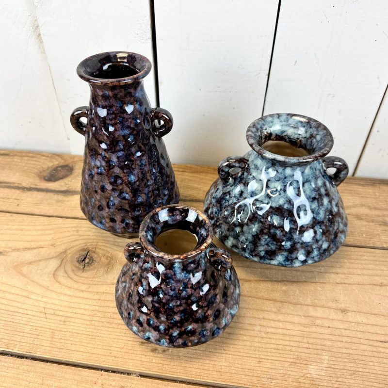 Pottery | Blue/Purple Vases with Handles Home Decor Pottery