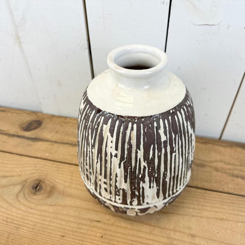 Pottery | Brown and Cream Vases Home Decor Pottery