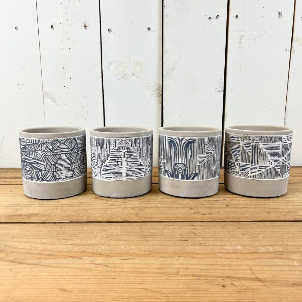 Pottery | Cement Blue and White Pots Home Decor Pottery