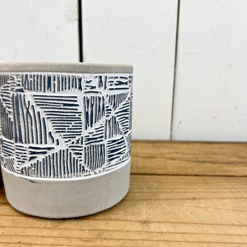 Pottery | Cement Blue and White Pots Home Decor Pottery