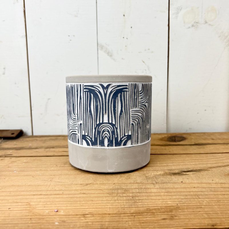 Pottery | Cement Blue and White Pots Home Decor Pottery