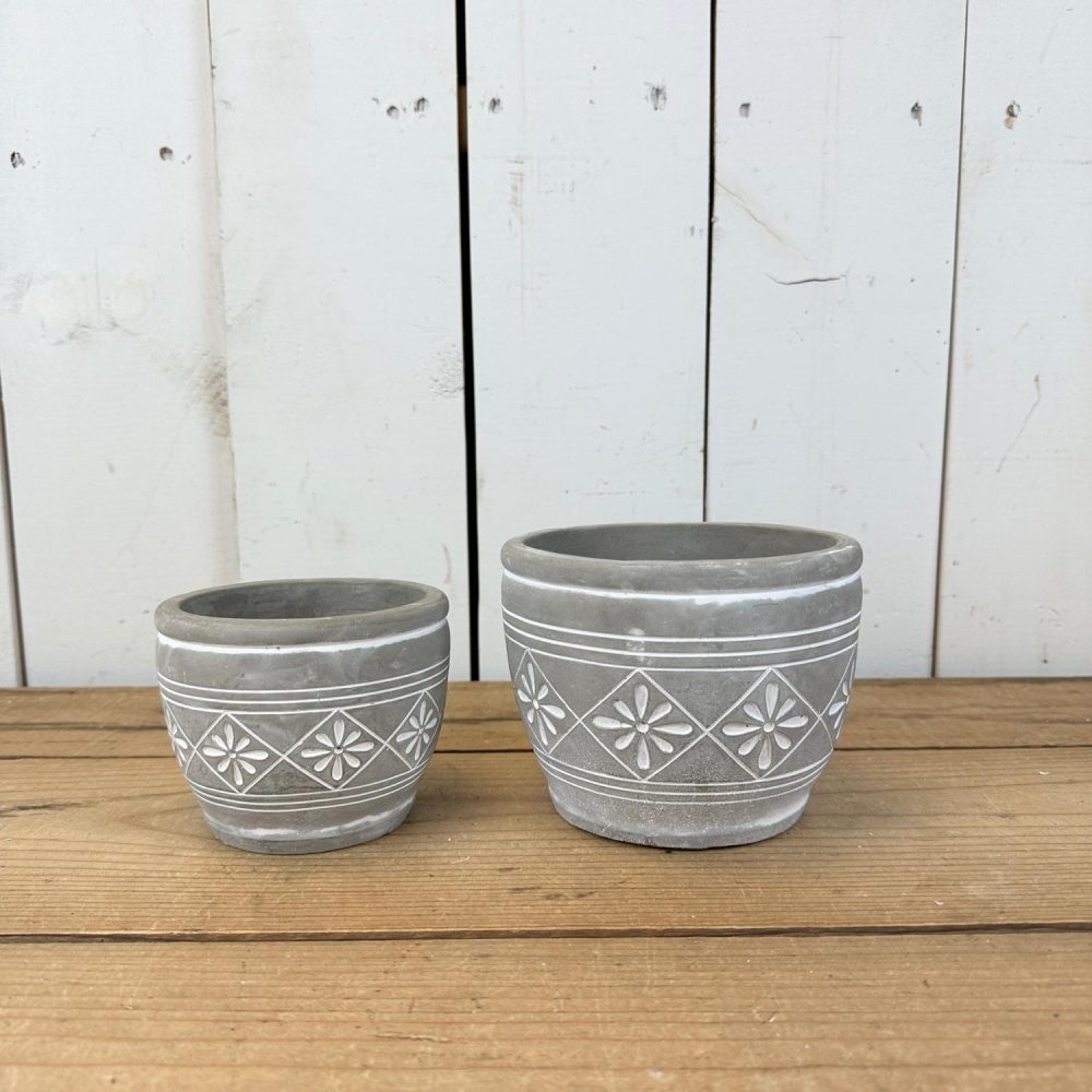 Pottery | Cement Floral Pots Home Decor Pottery