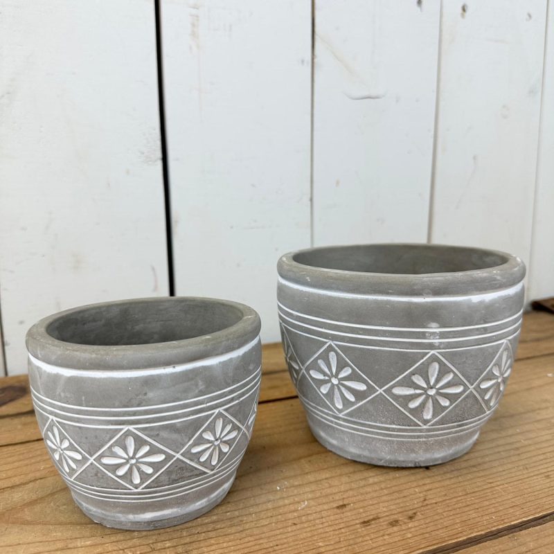 Pottery | Cement Floral Pots Home Decor Pottery