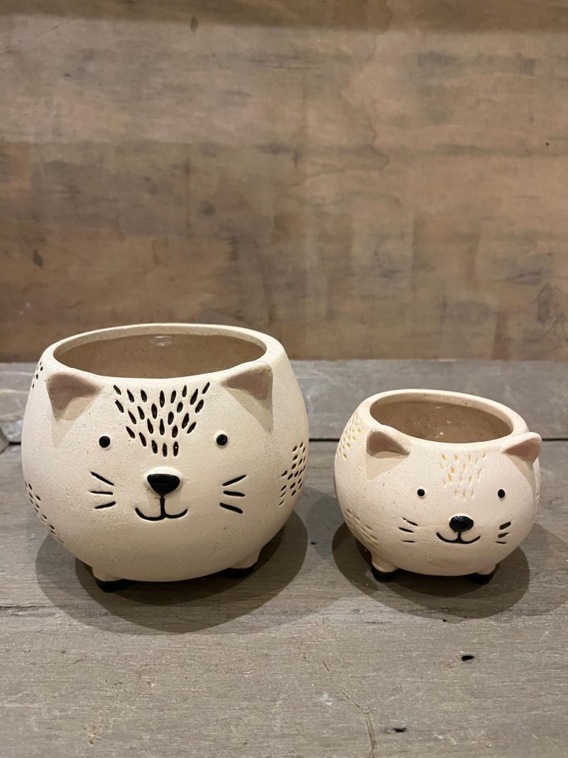 Pottery | Kitschy Cat Planter Home Decor Pottery