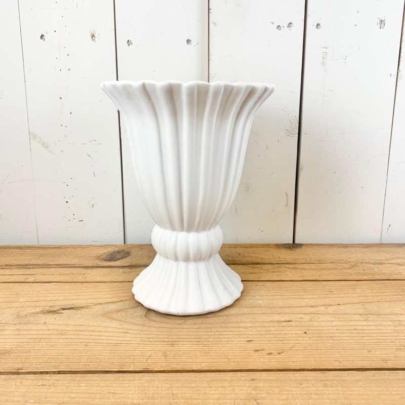 Pottery | Matte White Ribbed Urns Decorative Objects Decorative Objects